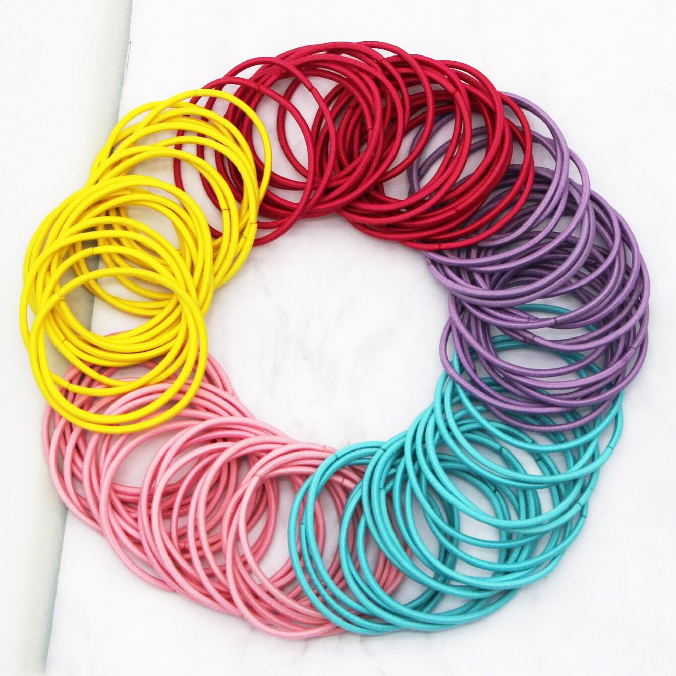 100 Piece Colourful Hair Ties Set Soft Elastic Bands for Kids and Adults