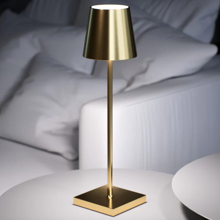 Luxury Designer LED Metal Tall Table Lamp Cordless Touch Sensor Night Light (Gold)