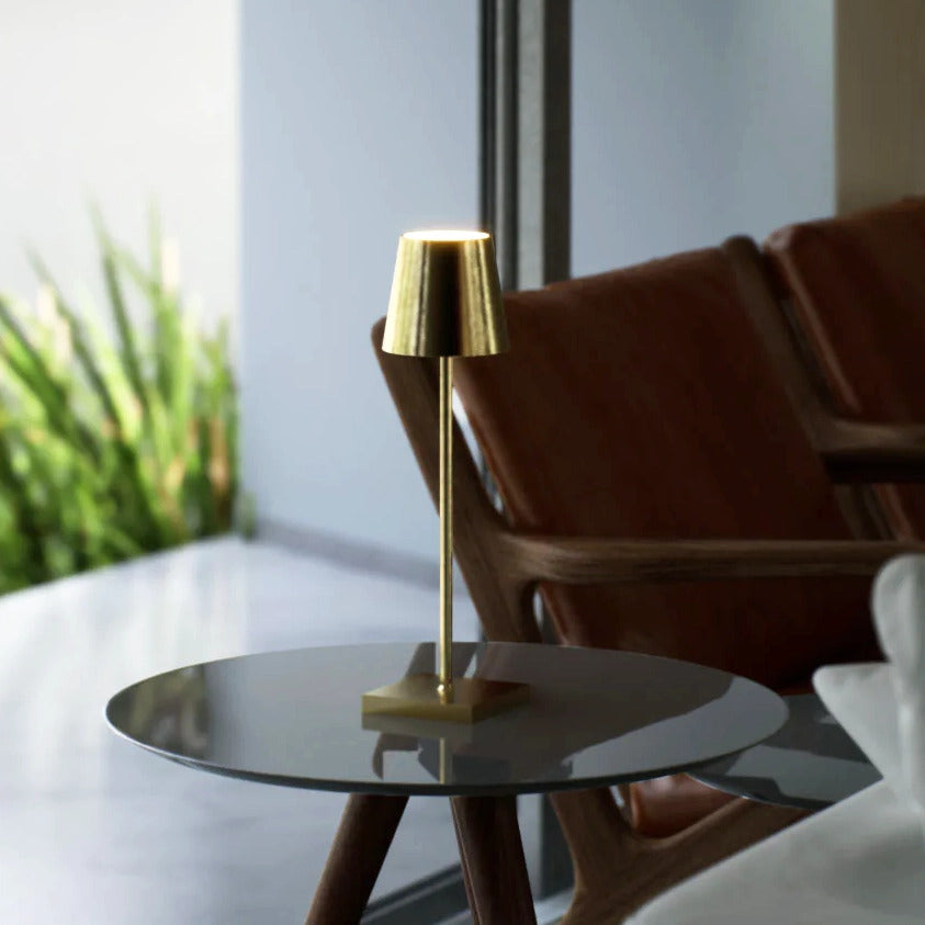 Luxury Designer LED Metal Tall Table Lamp Cordless Touch Sensor Night Light (Gold)