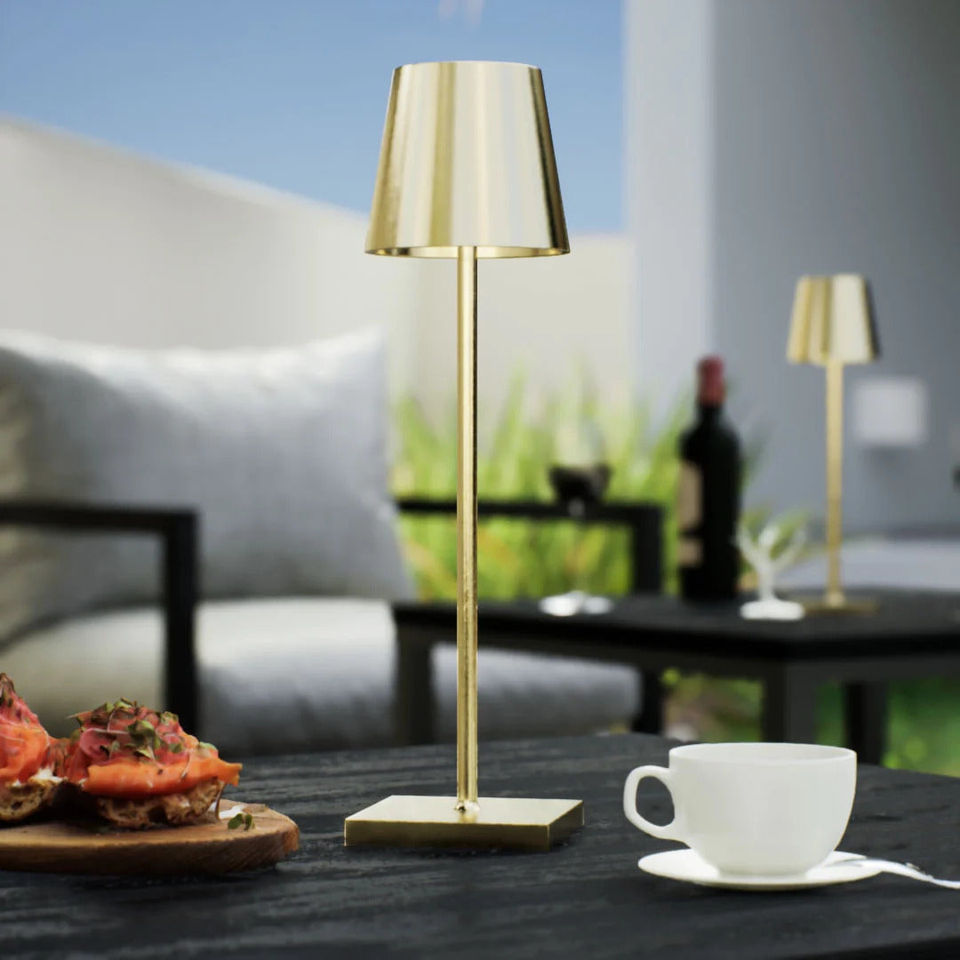 Luxury Designer LED Metal Tall Table Lamp Cordless Touch Sensor Night Light (Gold)