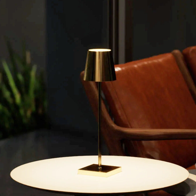Luxury Designer LED Metal Tall Table Lamp Cordless Touch Sensor Night Light (Gold)