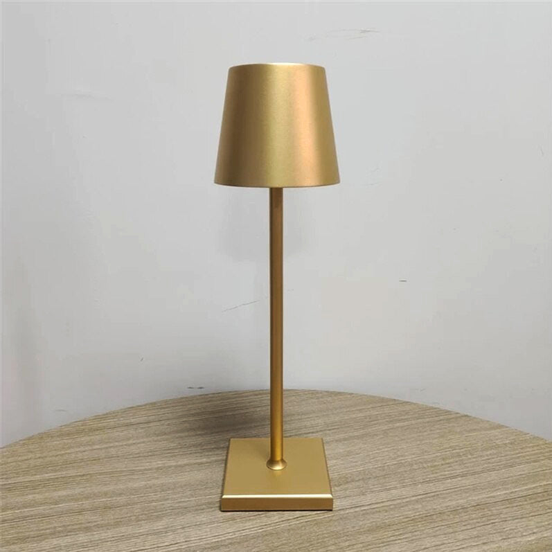 Luxury Designer LED Metal Tall Table Lamp Cordless Touch Sensor Night Light (Gold)