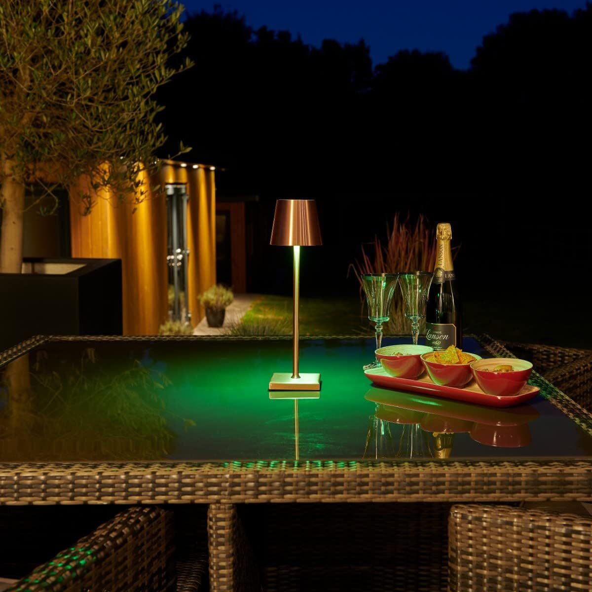 Luxury Designer LED Metal Tall Table Lamp Cordless Touch Sensor Night Light (Gold)