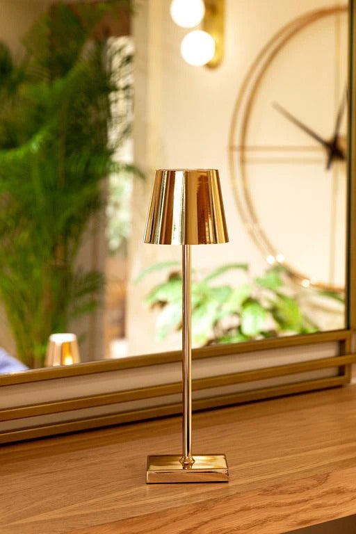 Luxury Designer LED Metal Tall Table Lamp Cordless Touch Sensor Night Light (Gold)