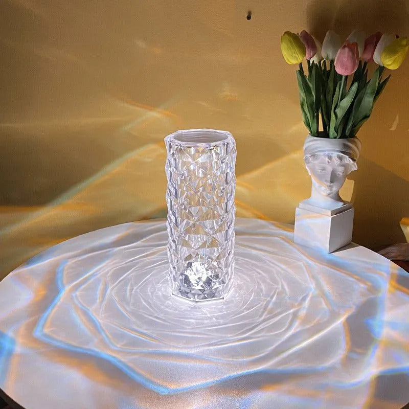 Rose Diamond Crystal LED Table Lamp Cordless Touch Sensor Night Light