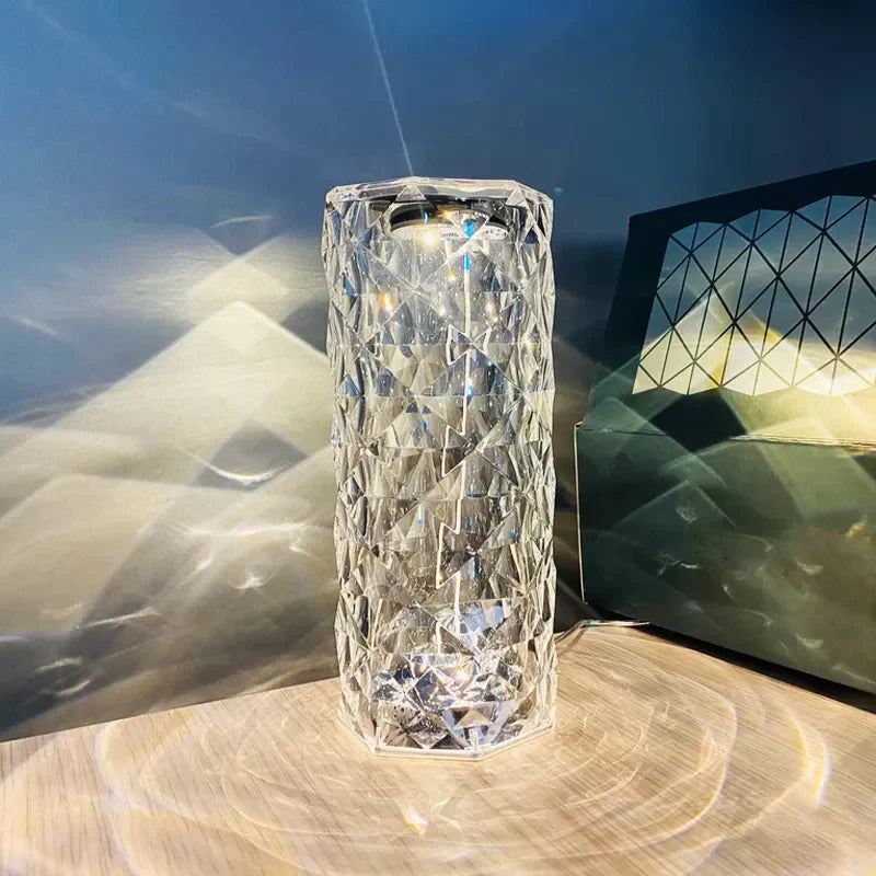 Rose Diamond Crystal LED Table Lamp Cordless Touch Sensor Night Light