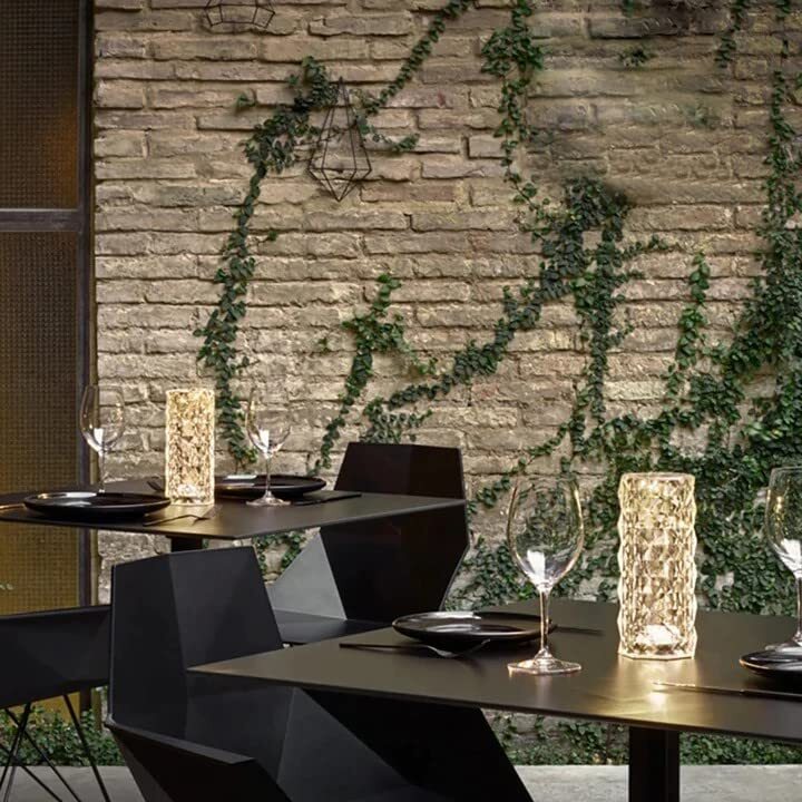 Rose Diamond Crystal LED Table Lamp Cordless Touch Sensor Night Light