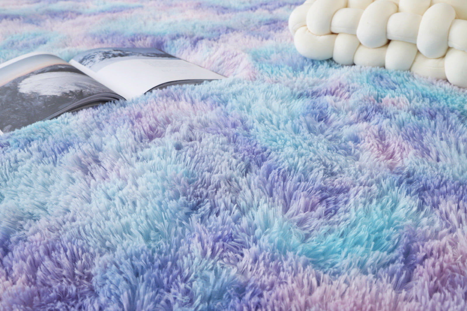 XL Purple Rainbow Dream Comfortable Shag Rug (300 x 200)