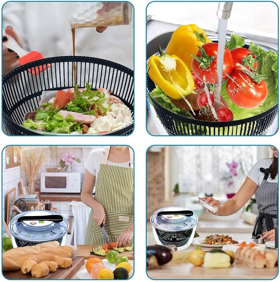5L Salad Spinner Large Capacity Vegetable Washer Dryer Kitchen Tool
