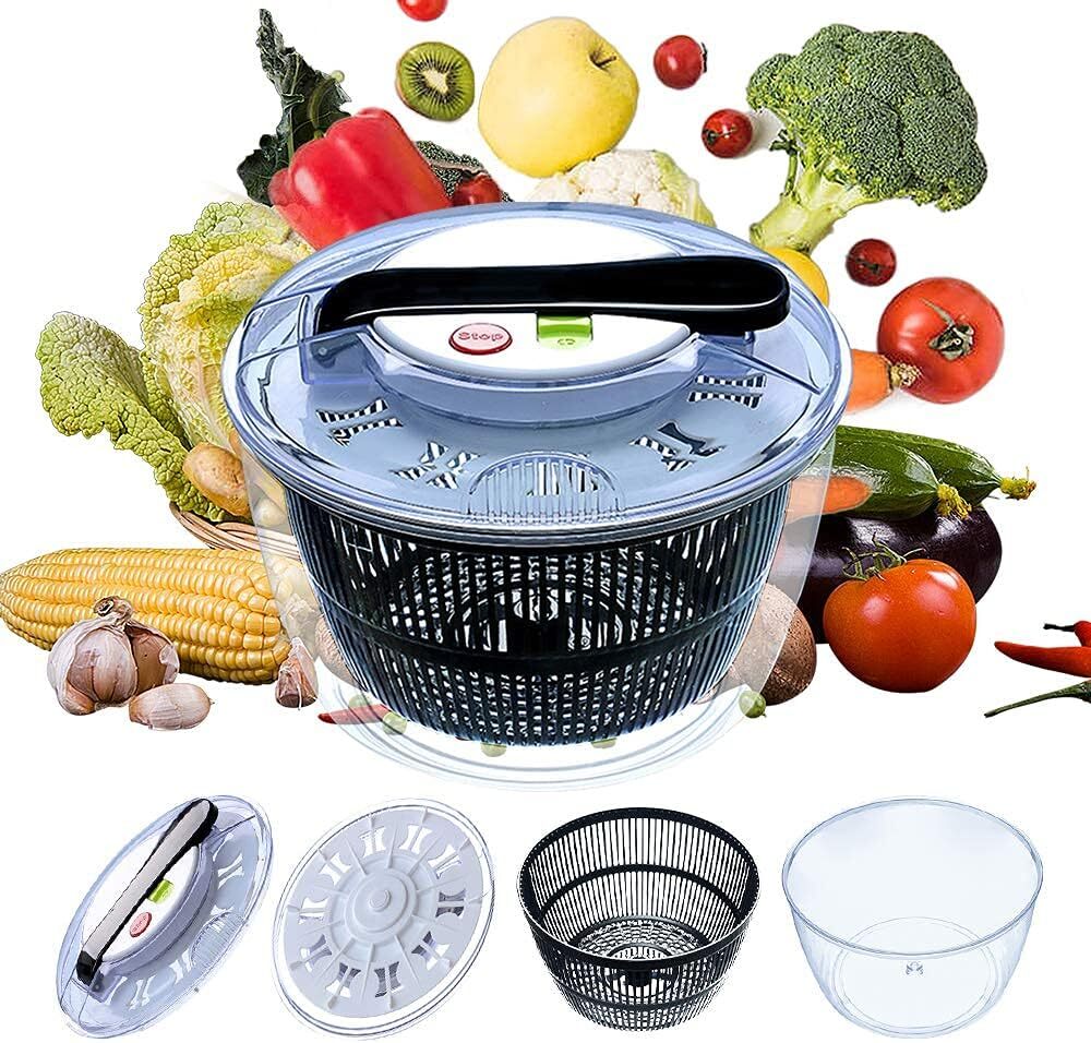 5L Salad Spinner Large Capacity Vegetable Washer Dryer Kitchen Tool