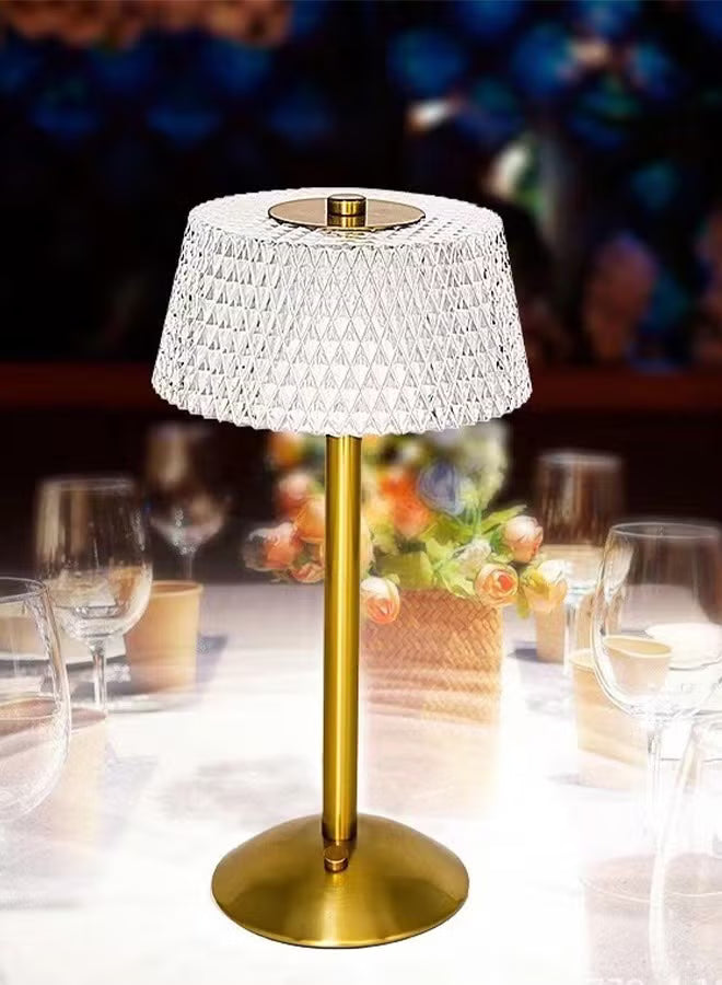 Luxe Diamond Crystal Table Lamp Touch-Dimmable LED Rechargeable Night Light