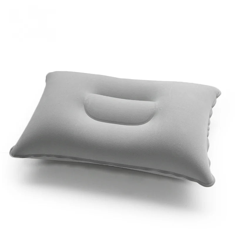 Inflatable Travel Pillow Head Rest Air Support Blow up Cushion (Grey)