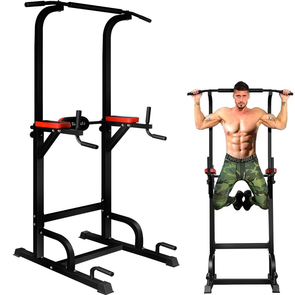 Heavy Duty Power Tower Dip Bar Pull Up Stand Fitness Station