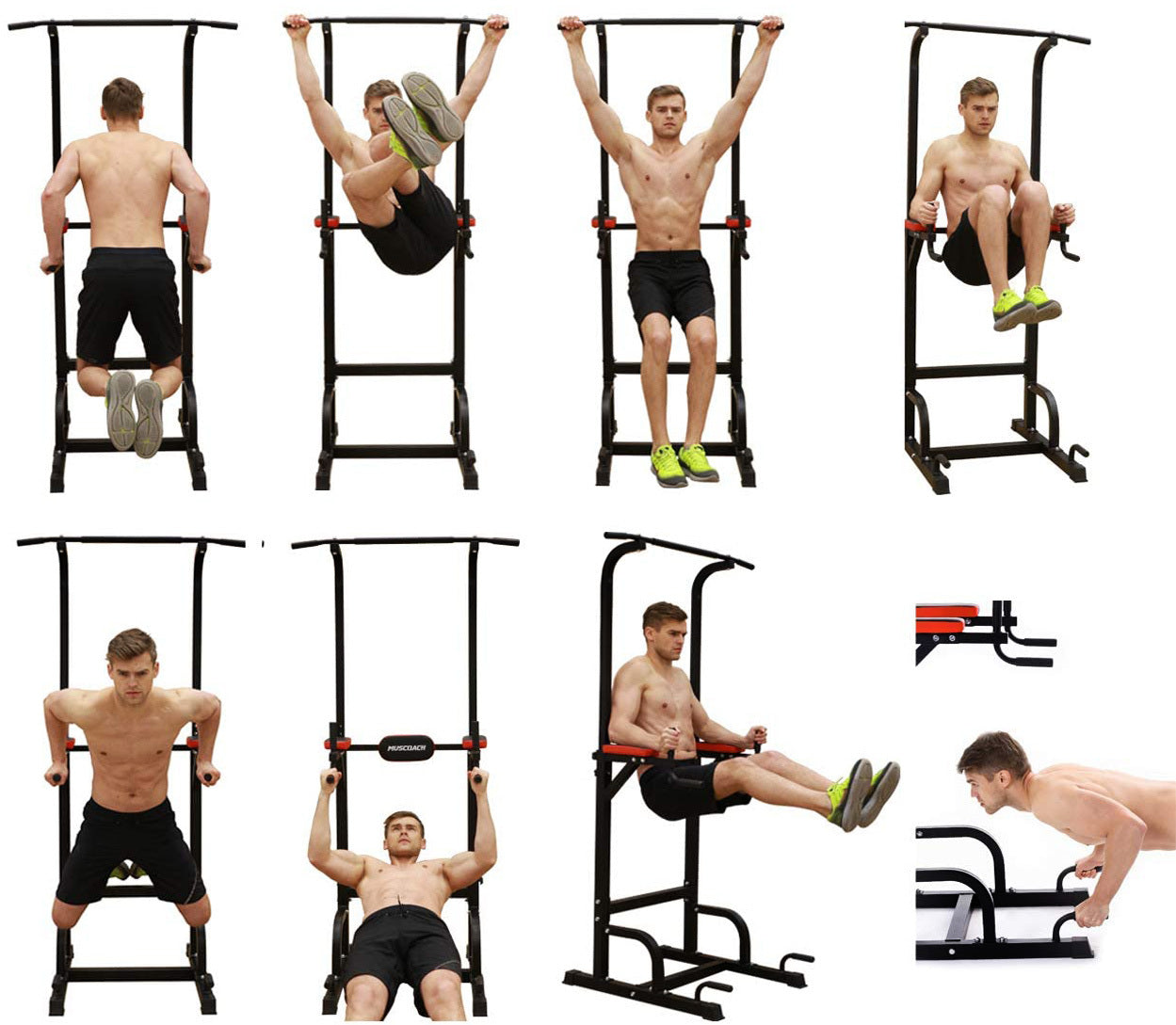 Heavy Duty Power Tower Dip Bar Pull Up Stand Fitness Station