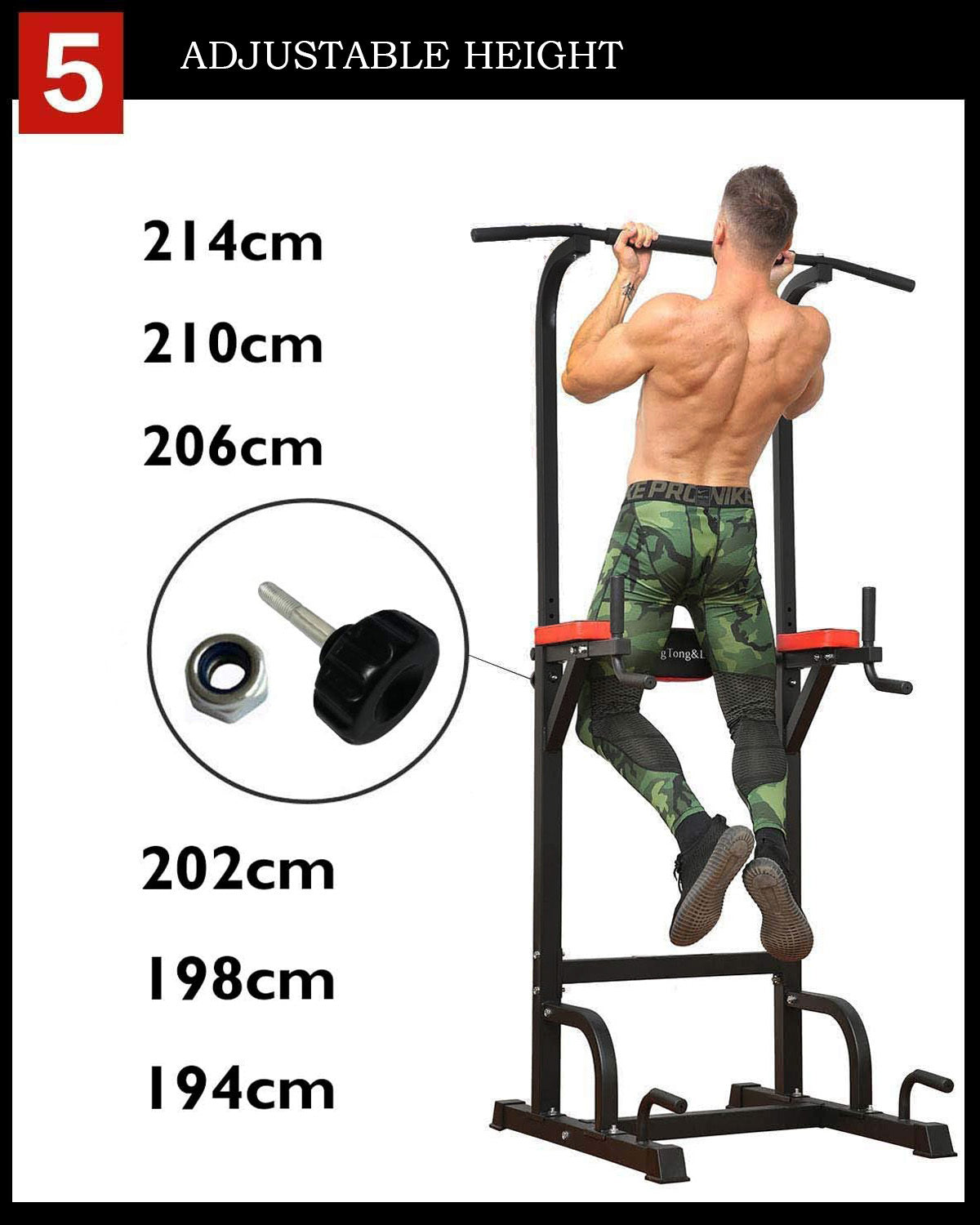 Heavy Duty Power Tower Dip Bar Pull Up Stand Fitness Station
