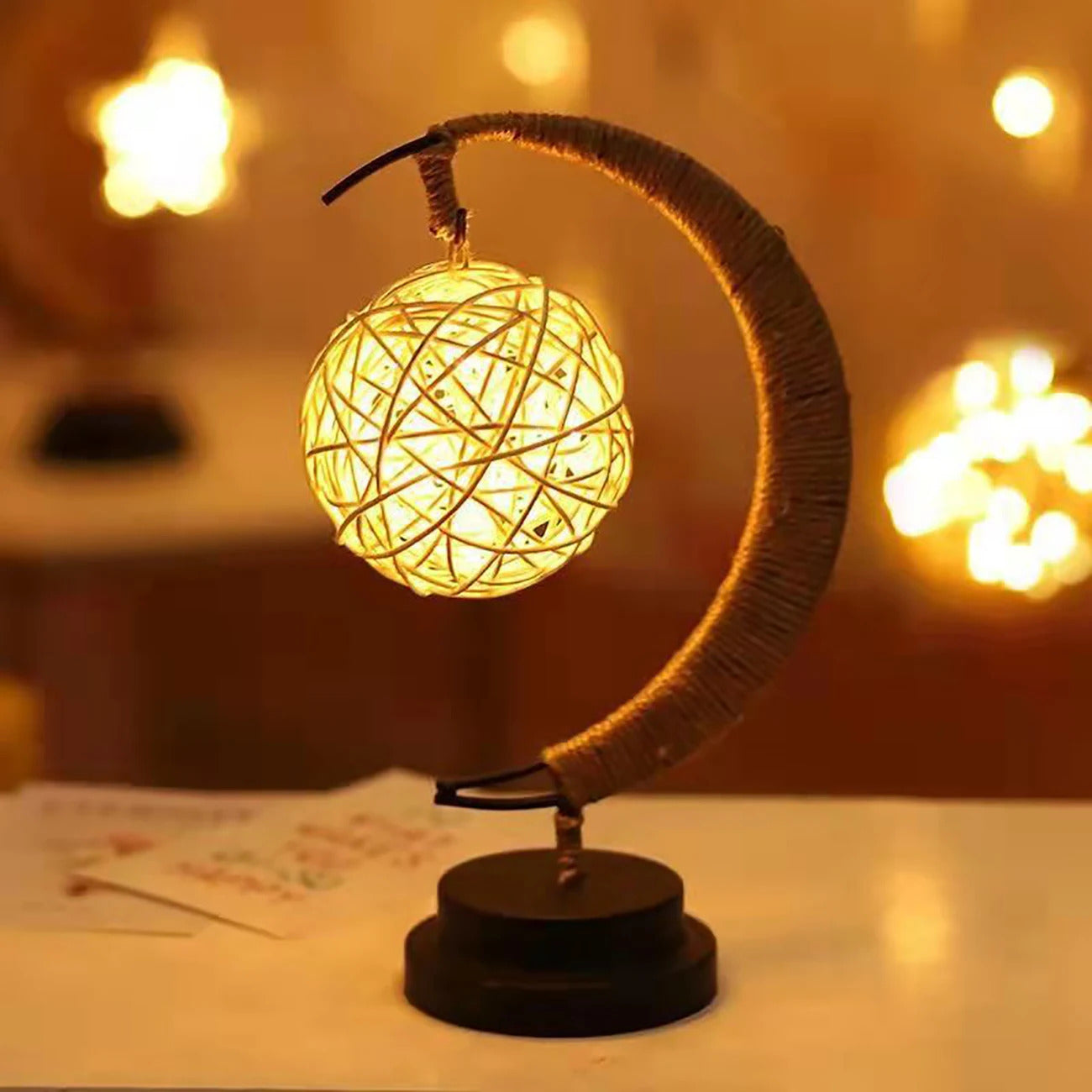 Enchanted Lunar Lamp LED Moon Night Light Cozy Home Decor Lighting