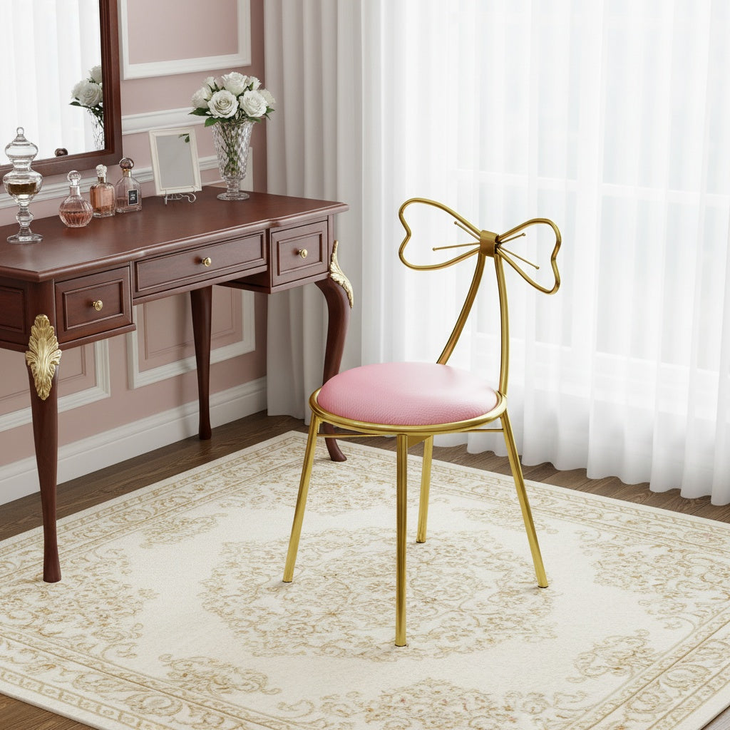 Luxe Butterfly Bow Dressing Dining Upholstered Chair