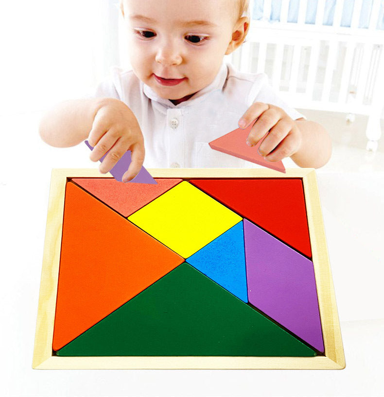 Classic Wooden Tangram Jigsaw Puzzle Educational Toy