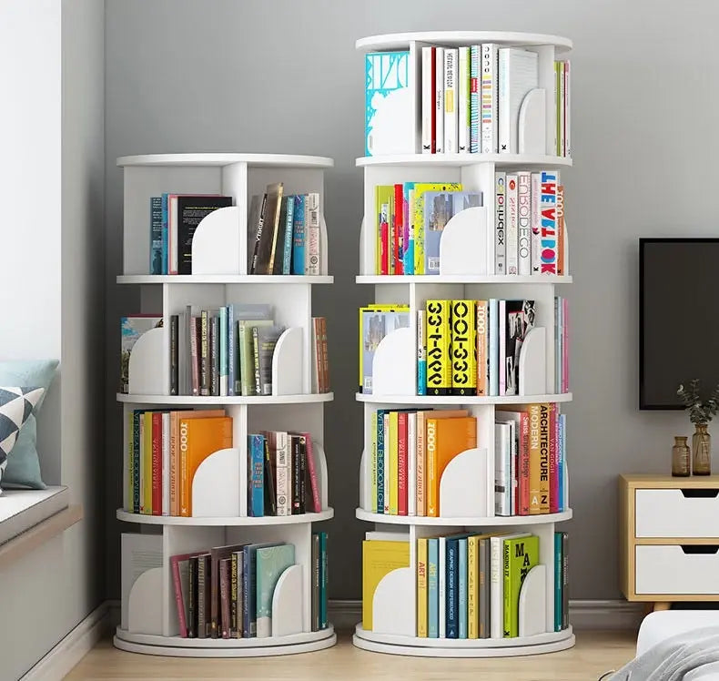 Sanctuary 360-degree Rotating 5 Tier Display Shelf Bookcase Organiser (White)