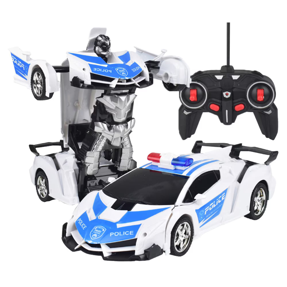 2 In 1 Robot Lamborghini Police Super Transformer Remote Control Car Toy