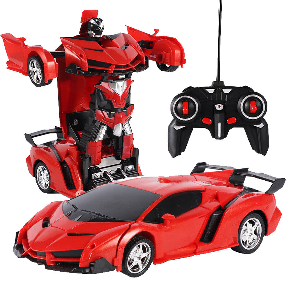 2 In 1 Robot Lamborghini Super Transformer Remote Control Car Toy (Red)