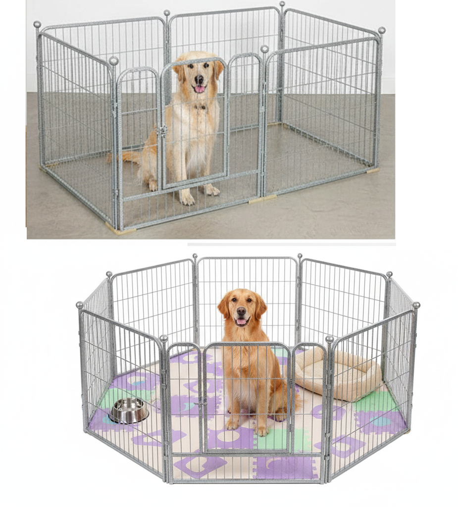 Premium Heavy Duty Metal Pet Dog Exercise Playpen Enclosure Fence Cage (70x80 x 6)