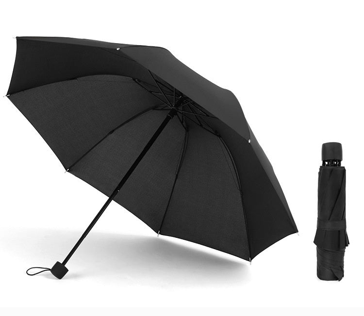 Windproof Rain & Shine Folding Umbrella (Black)