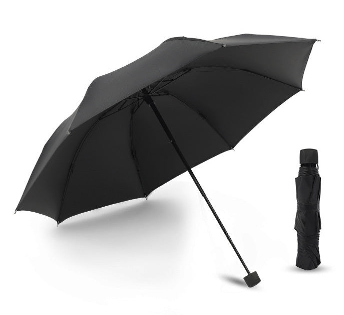 Windproof Rain & Shine Folding Umbrella (Black)