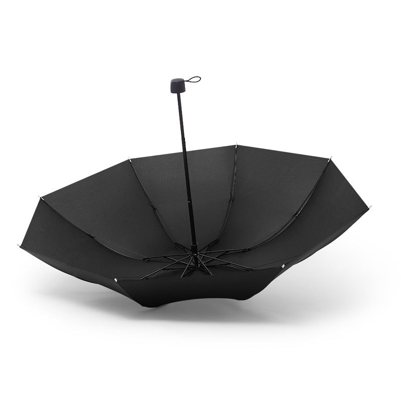 Windproof Rain & Shine Folding Umbrella (Black)