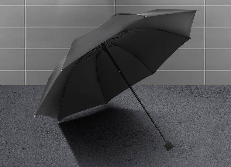 Windproof Rain & Shine Folding Umbrella (Black)