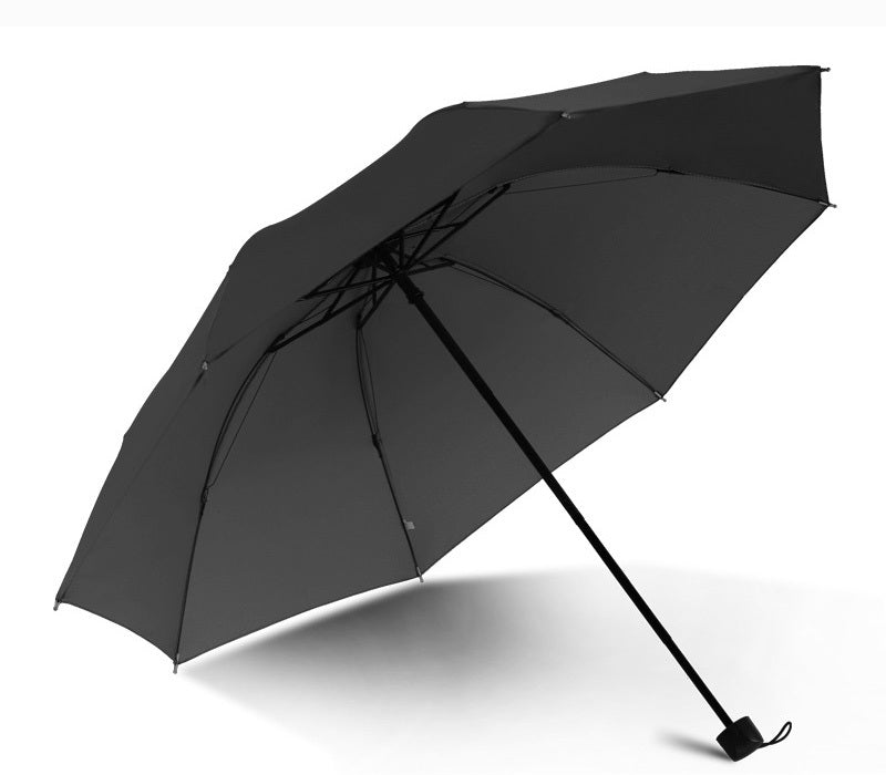 Windproof Rain & Shine Folding Umbrella (Black)